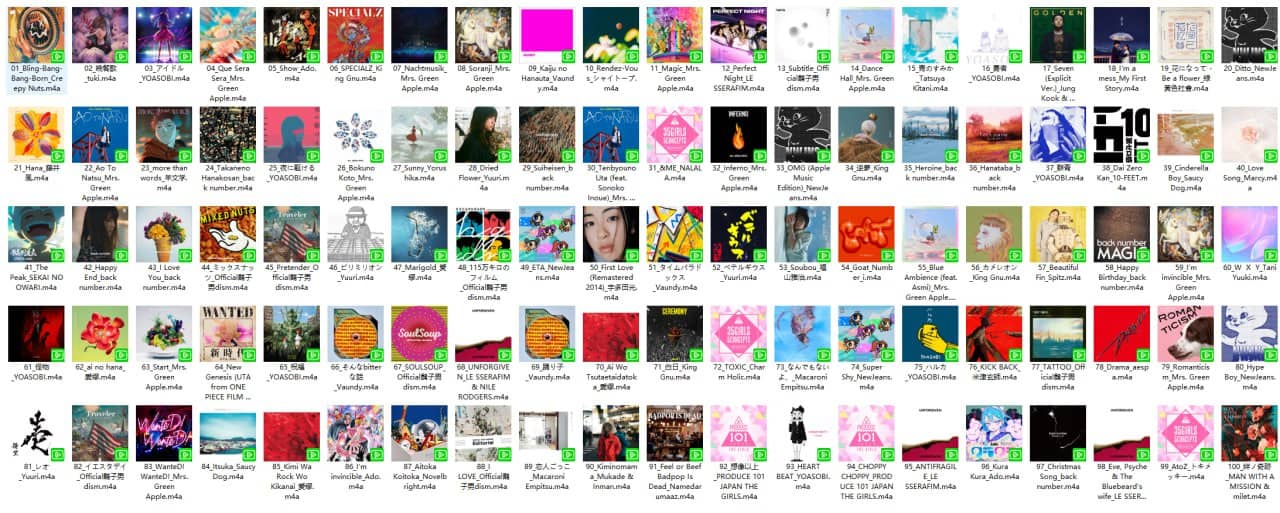 【AAC】Apple Music Top 100：日本（2024-01-24）
