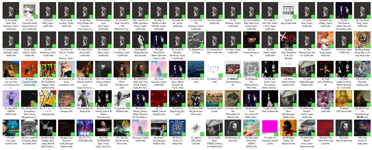 【AAC】Apple Music Top 100：全球（2024-04-21）