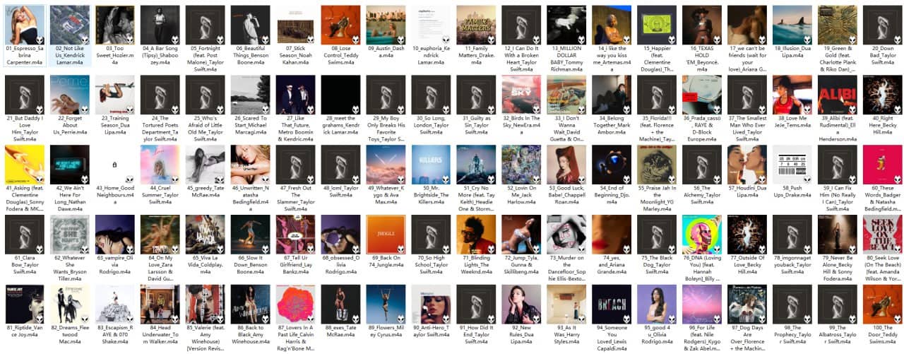 【AAC】Apple Music Top 100：英国（2024-05-09）
