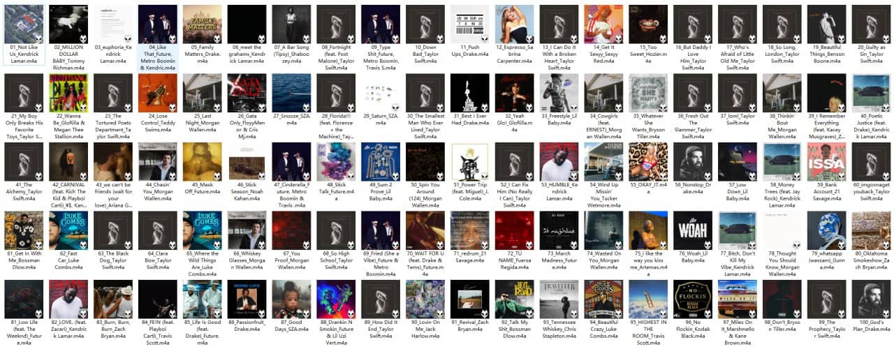 【AAC】Apple Music Top 100：美国（2024-05-10）