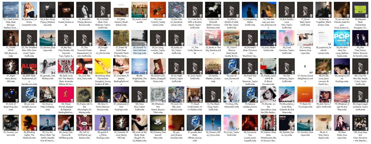 【AAC】Apple Music Top 100：英国（2024-05-16）