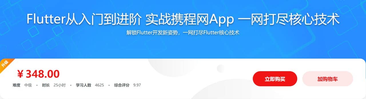 Flutter从入门到进阶 实战携程网App 一网打尽核心技术 - 带源码课件