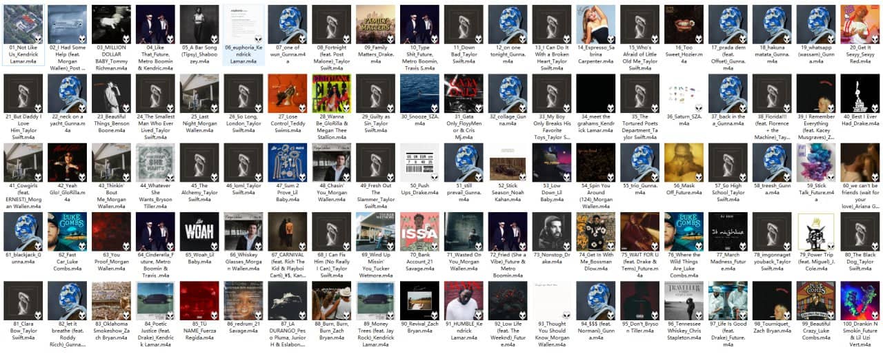 【AAC】Apple Music Top 100：美国（2024-05-17）
